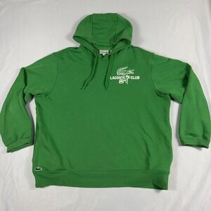Lacoste Hoodie Sport Golf Club Relaxed Fit Cotton Blend XXL Green Rubber Logo